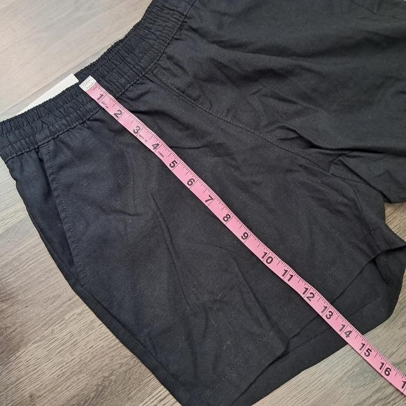 Serra Shorts Linen Blend Black Elastic Waist Pockets Women’s Size Small NWT - Picture 7 of 7